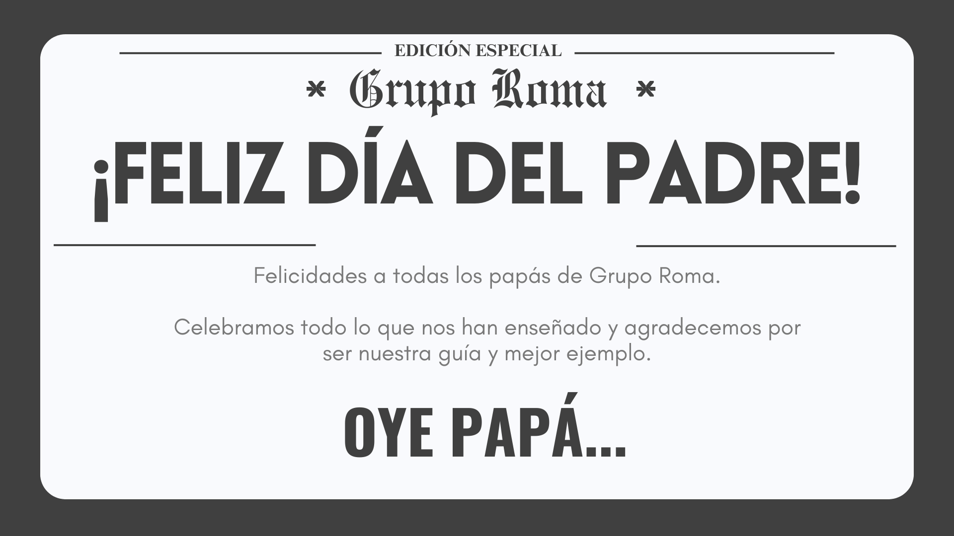 Felicidades papá